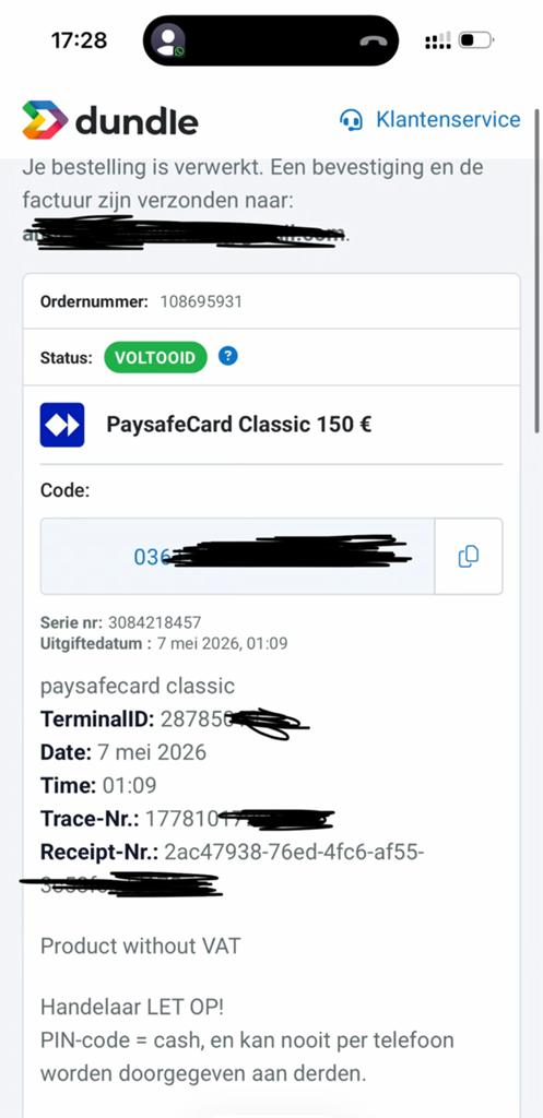 Paysafecard 2x 150€, Tickets en Kaartjes, Twee personen, Overige soorten