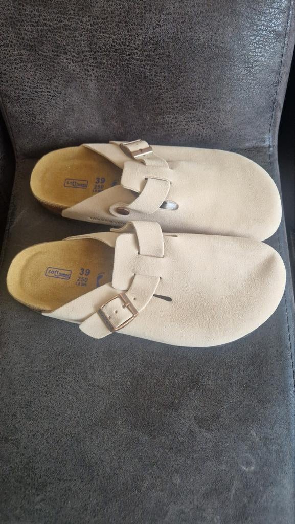 Nieuwe Birkenstock Boston Suede Clogs Dames Maat 39, Beige, Nieuw, Birkenstock, Sandalen of Muiltjes