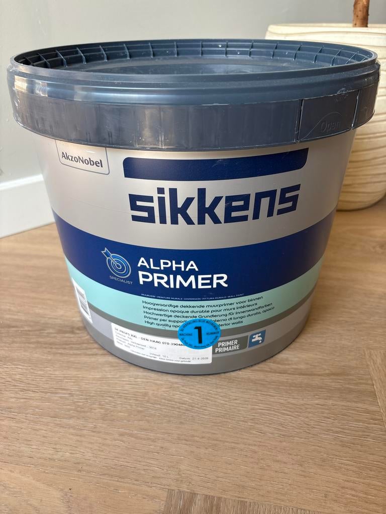 Sikkens Alpha Primer 9016 Verkeerswit (10L), Ophalen, Wit, Nieuw, Verf