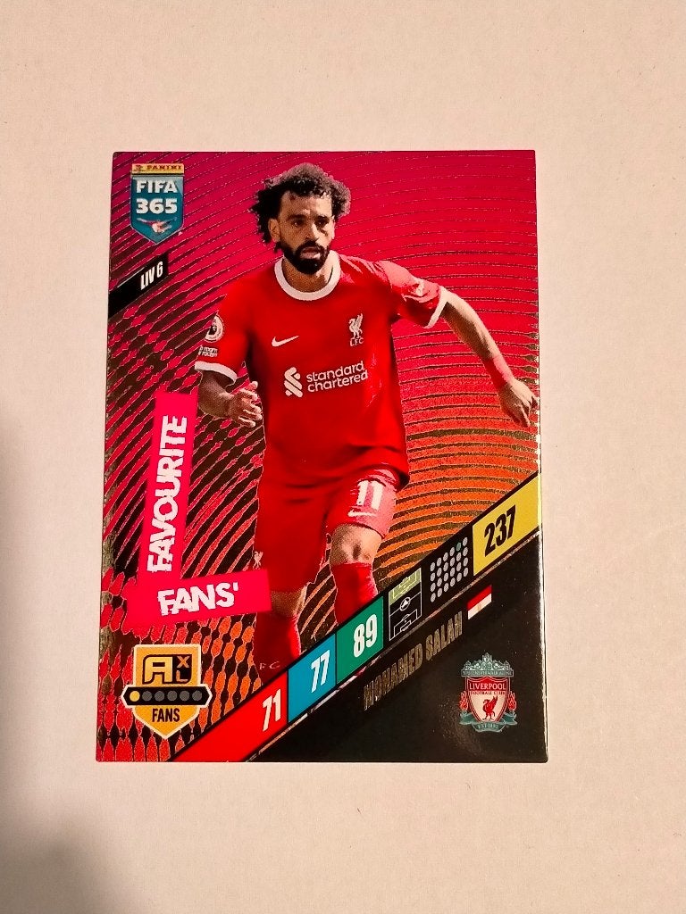 Fifa365 Fifa 365 2024 Adrenalyn voetbal Salah Panini Fans, Ophalen of Verzenden, Gebruikt
