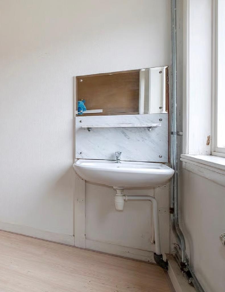 Marmeren planchet, achterwand en spiegels voor wastafel, Doe-het-zelf en Verbouw, Sanitair, Ophalen, Steen, Wastafel