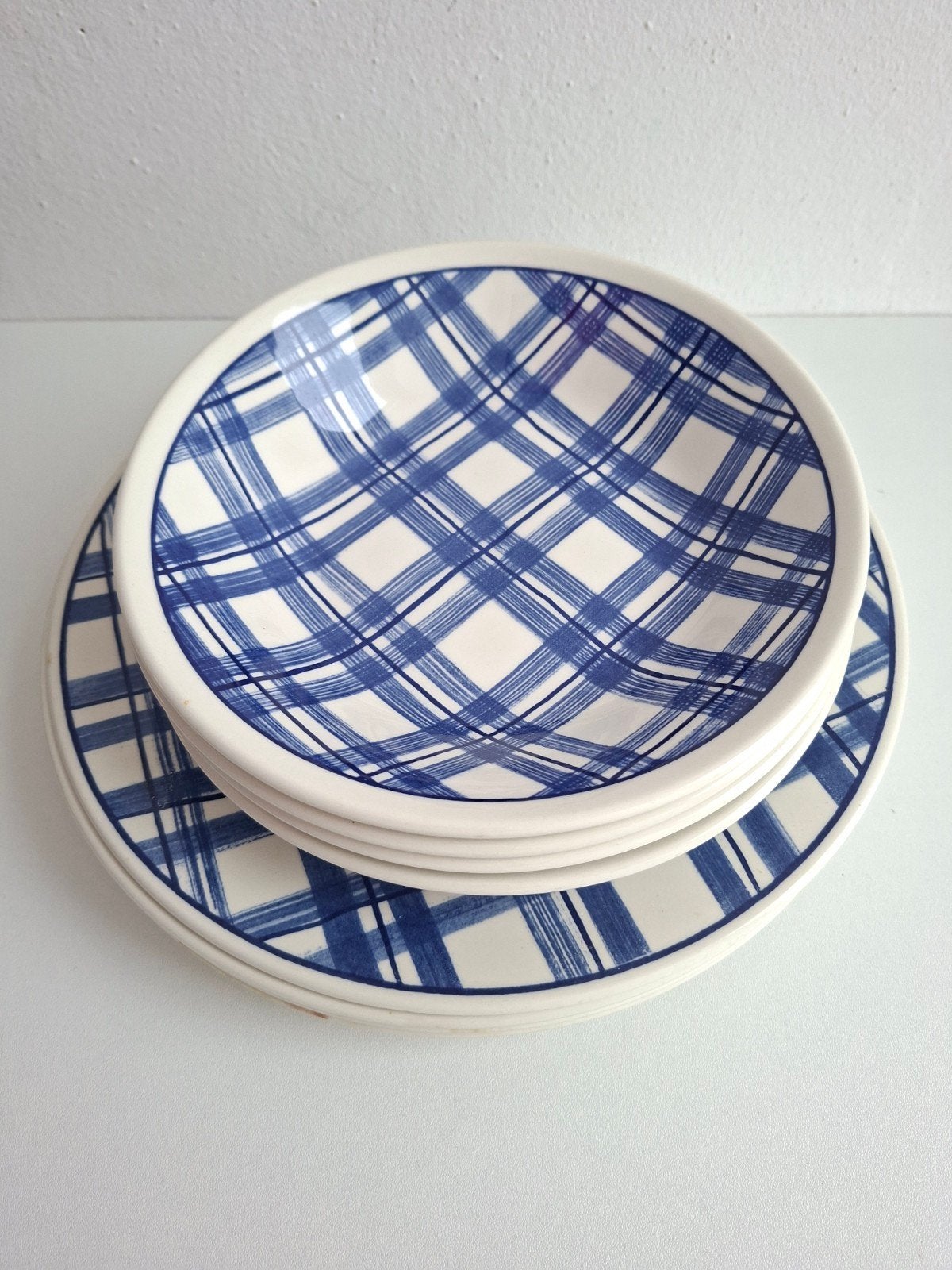 IKEA FÄRGRIK Borden  - Blauw geruit, Huis en Inrichting, IKEA, Ophalen of Verzenden, Bord(en), Modern