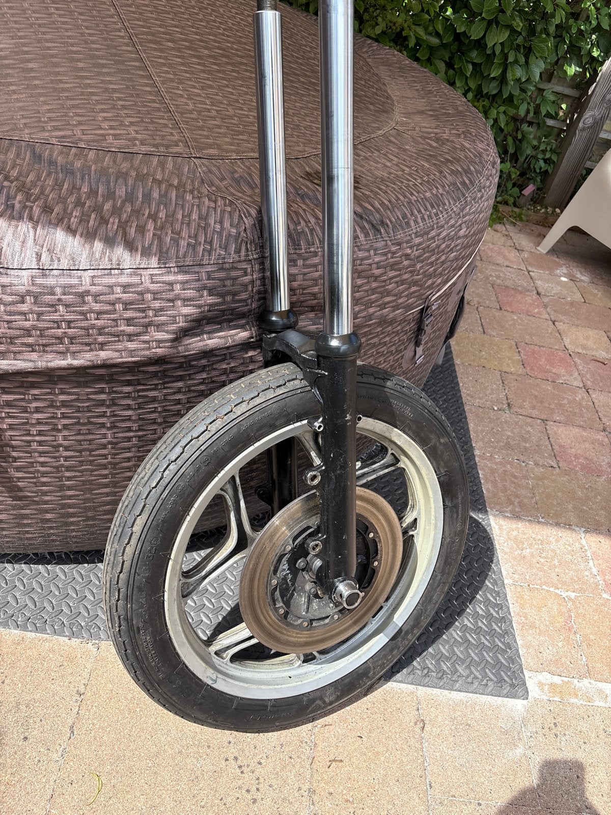 Complete voorvork set BMW R80 met wiel en remschijf, Motoren, Ophalen, Gebruikt