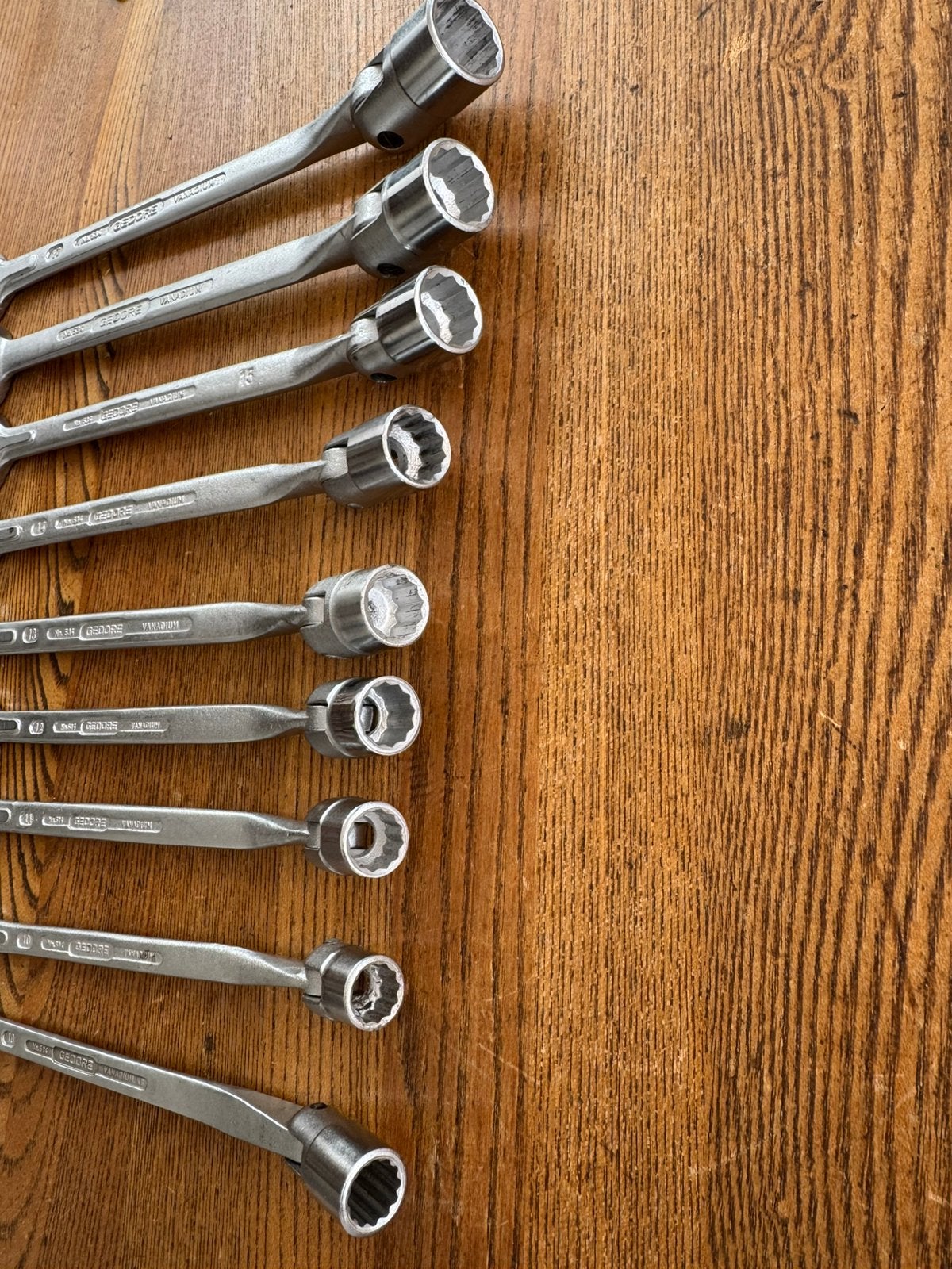 9 Gedore dop steeksleutels kniesleutel nr 534 INWST, Ophalen of Verzenden, Zo goed als nieuw