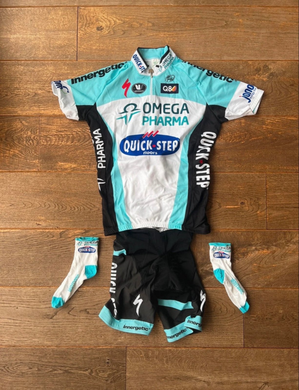 Omega Pharma Quick-Step Wielerset - Shirt, Broek & Sokken -, Fietsen en Brommers, Nieuw, Bovenkleding, Heren, M