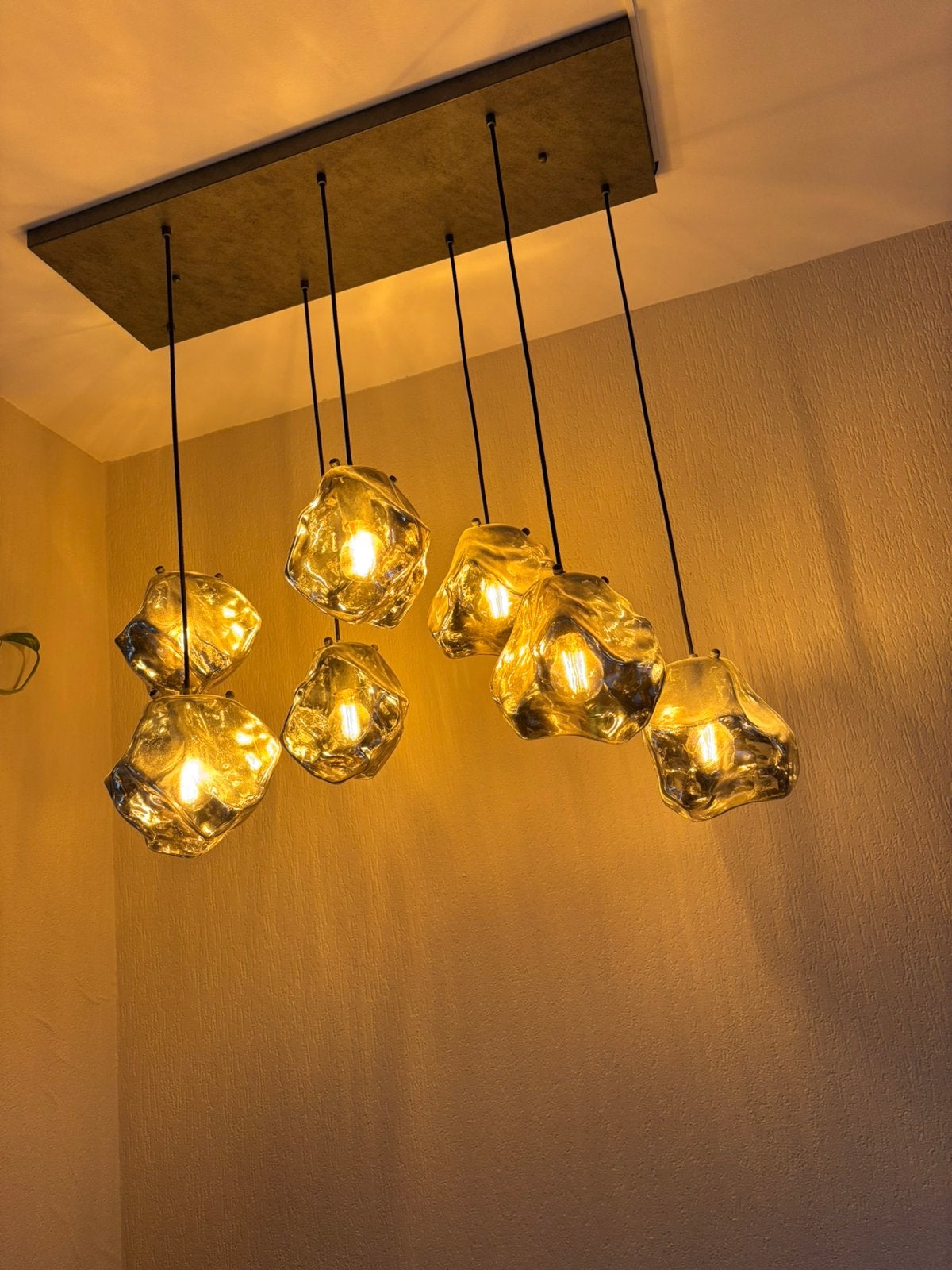 Luxe Rots Hanglamp (7 Glazen Bollen), Ophalen, Zo goed als nieuw, Glas