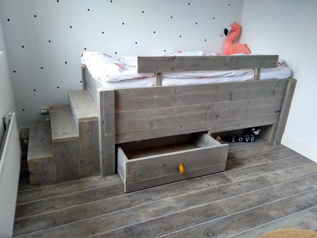 bedden van steigerhout ALLE AFMETINGEN, Ophalen of Verzenden, Nieuw, 180 cm of meer, 85 tot 100 cm