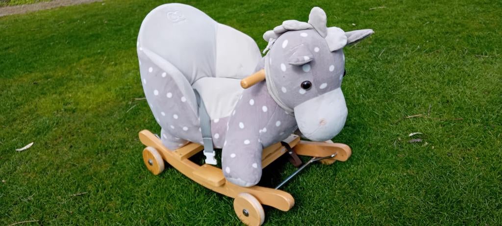 2-in-1 Hobbelpaard/Hobbelezel met wieltjes en riempje, Kinderen en Baby's, Ophalen of Verzenden, Gebruikt, Overige typen, Met wieltjes