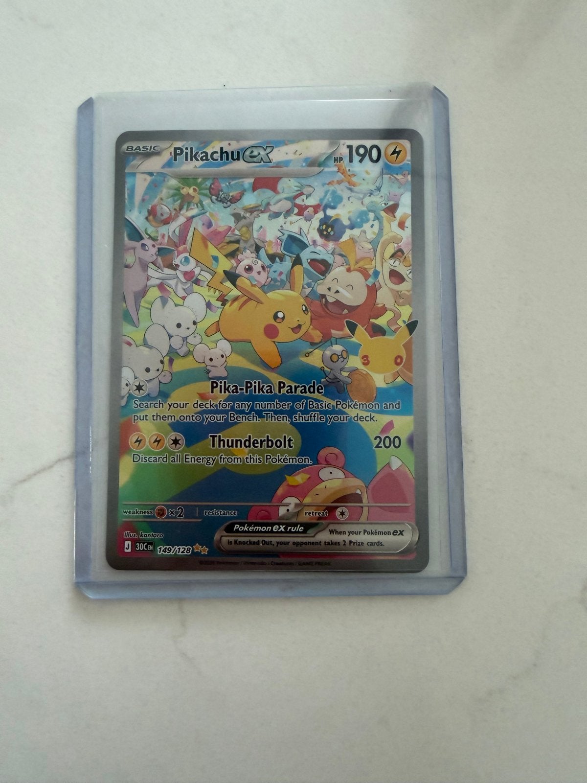 Pikachu EX Pika-Pika Parade Pokémon kaart, Ophalen of Verzenden, Zo goed als nieuw, Losse kaart