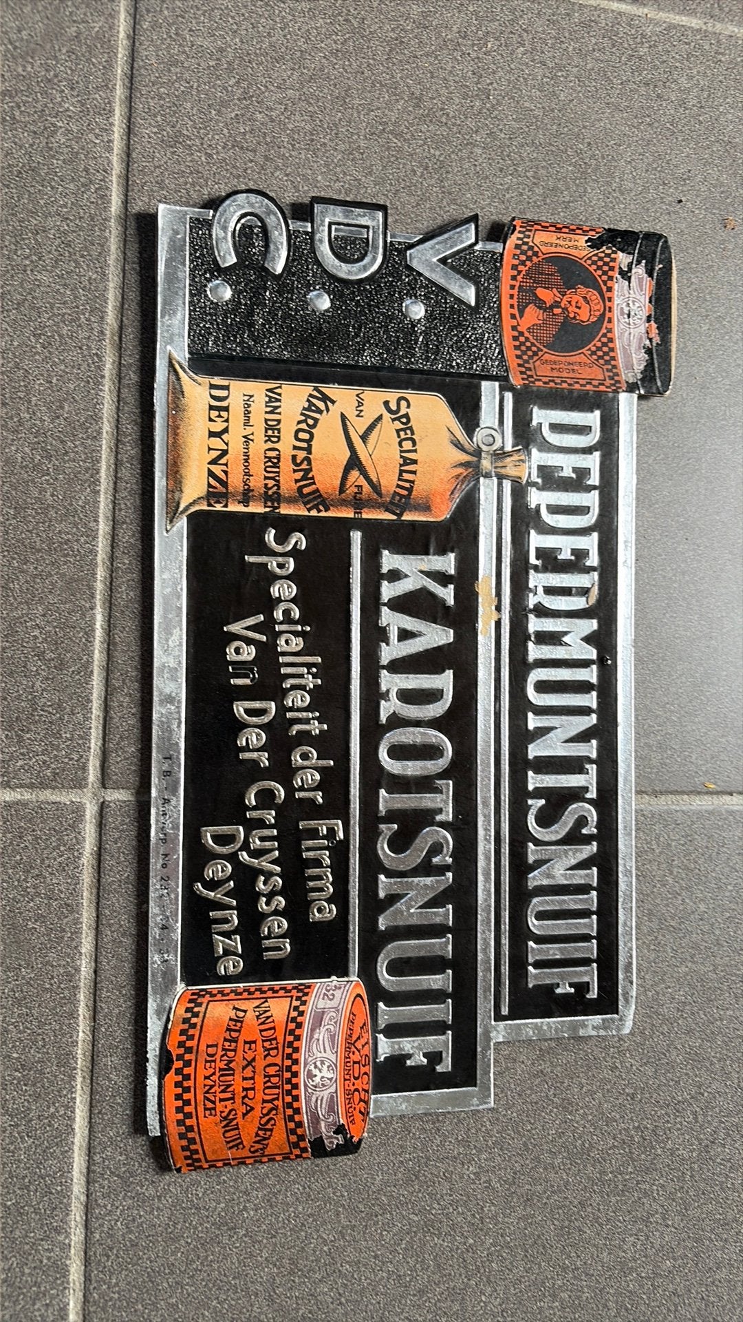 Antiek reclamebord Van Der Cruyssen Deinze, Ophalen of Verzenden, Zo goed als nieuw