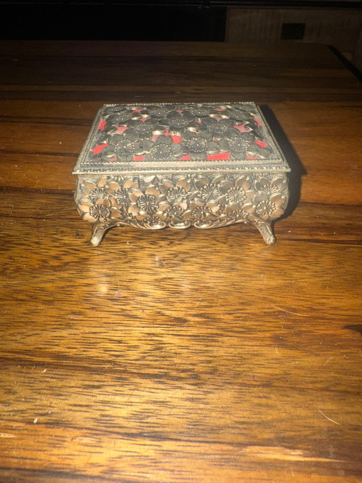 Vintage  Sieradendoosje Kersenbloesem Reliëf jaren 50/'60, Ophalen of Verzenden, Zo goed als nieuw