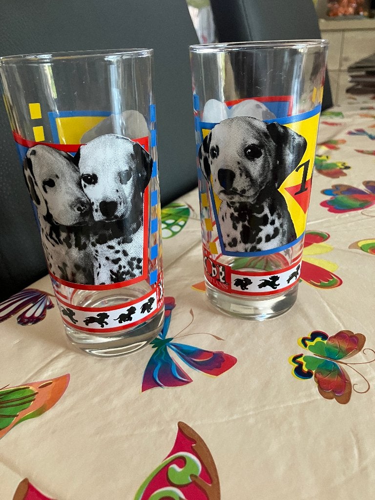 Set 2 glazen 101 Dalmatiers ( Disney ), Ophalen of Verzenden, Overige figuren, Nieuw, Servies