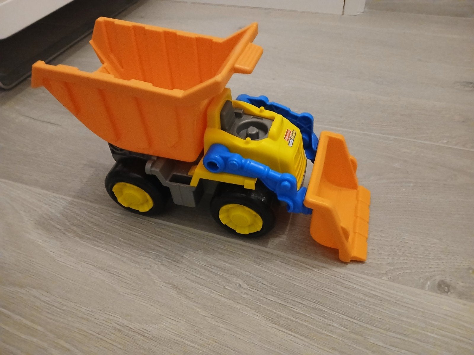 Speelgoed Kiepwagen met Schep - Oranje/Geel, Ophalen, Gebruikt