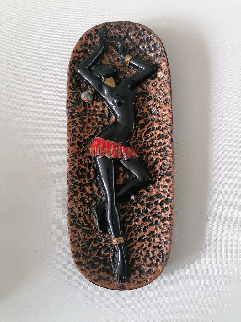 gipsen wanddecoratie van een afrikaanse vrouw izgst, Ophalen of Verzenden