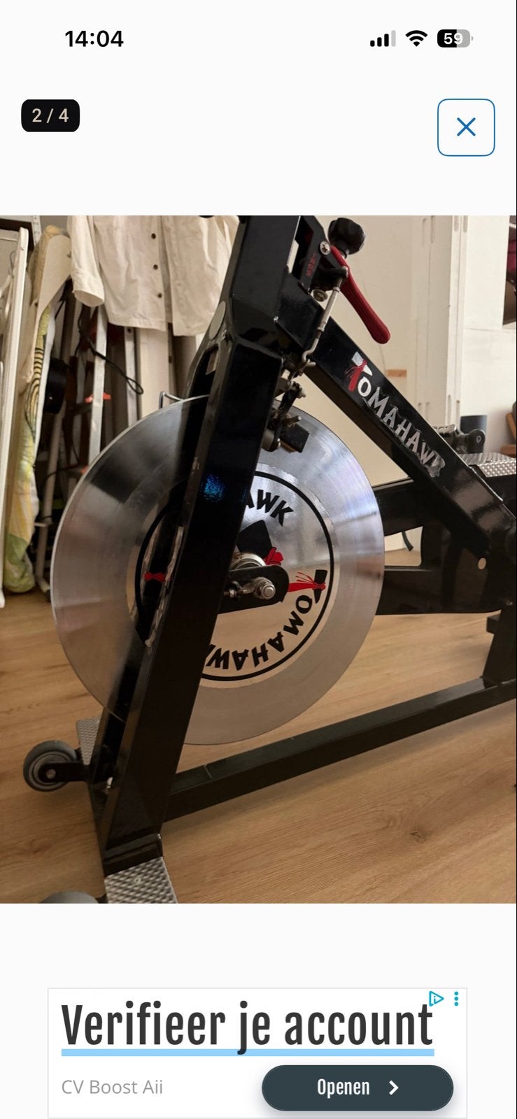 Tomahawk Home Trainer - in uitstekende staat.., Sport en Fitness, Ophalen, Zo goed als nieuw, Metaal, Spinningfiets