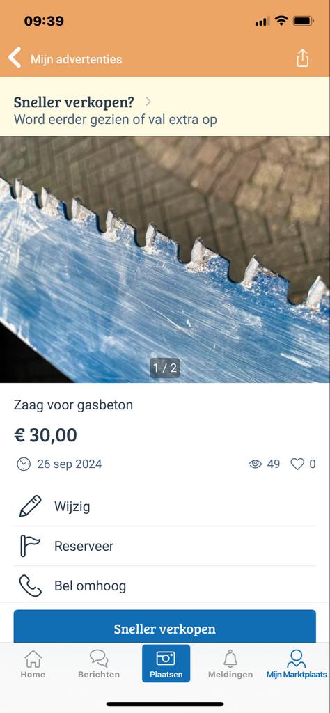 Zaag voor gasbeton - Gebruikt, Ophalen of Verzenden, Gebruikt