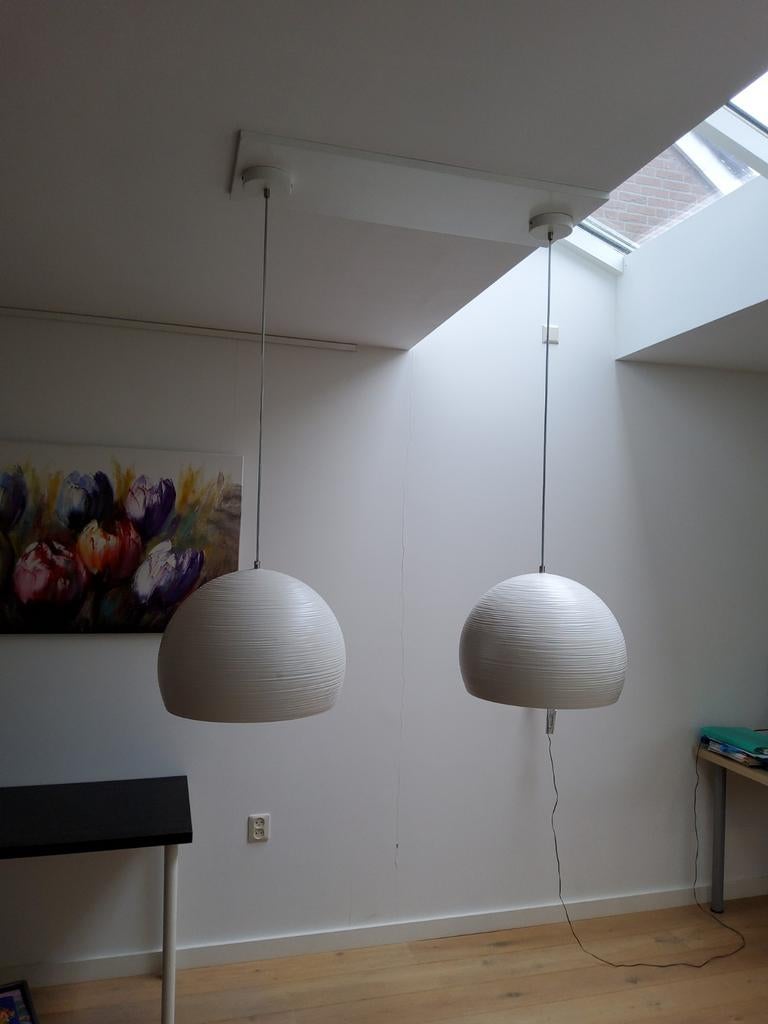 2x hanglamp wit halve bol, Ophalen, Minder dan 50 cm