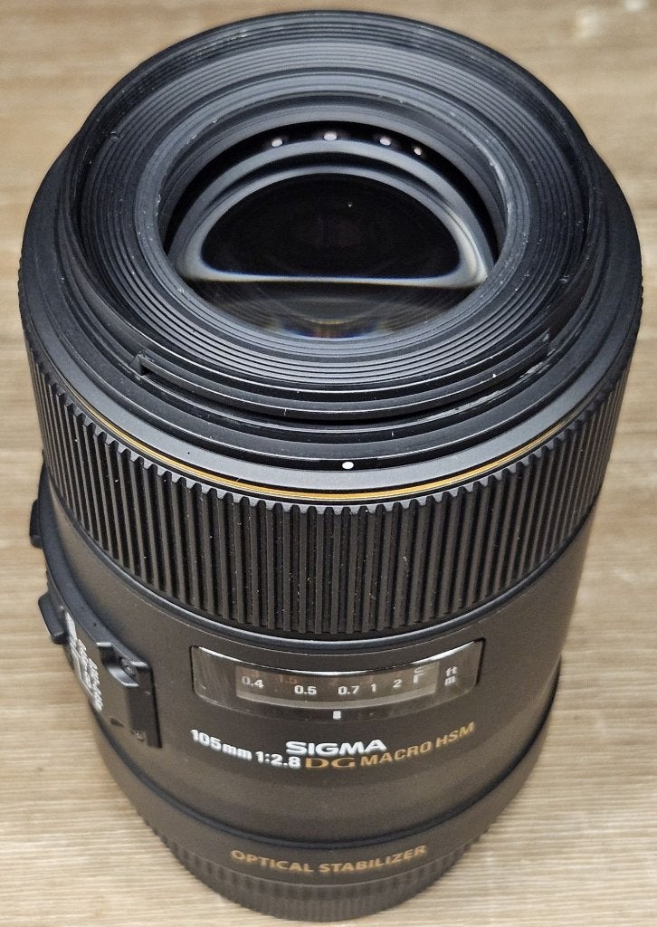 Sigma 105mm F2.8 macrolens met stabilisatie voor Canon EF, Ophalen, Sigma, Beschermhoes/tas, Macrolens