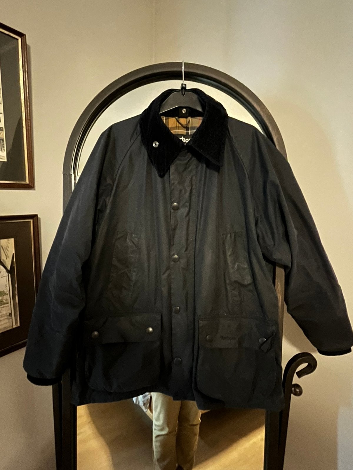 Barbour Bedale wax jas mt38 uk donkerblauw, Ophalen of Verzenden, Zo goed als nieuw, Overige maten, Blauw