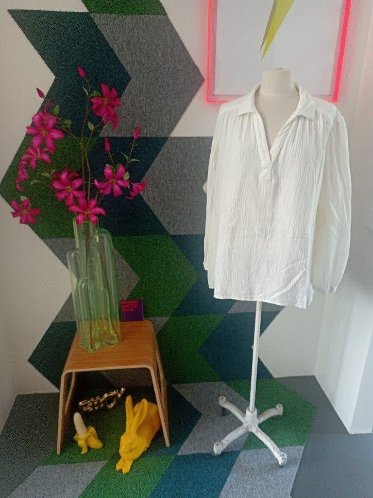 Prachtig gebroken wit tuniek van Hema, maat XL, Wit, Maat 46/48 (XL) of groter, Ophalen of Verzenden, Zo goed als nieuw