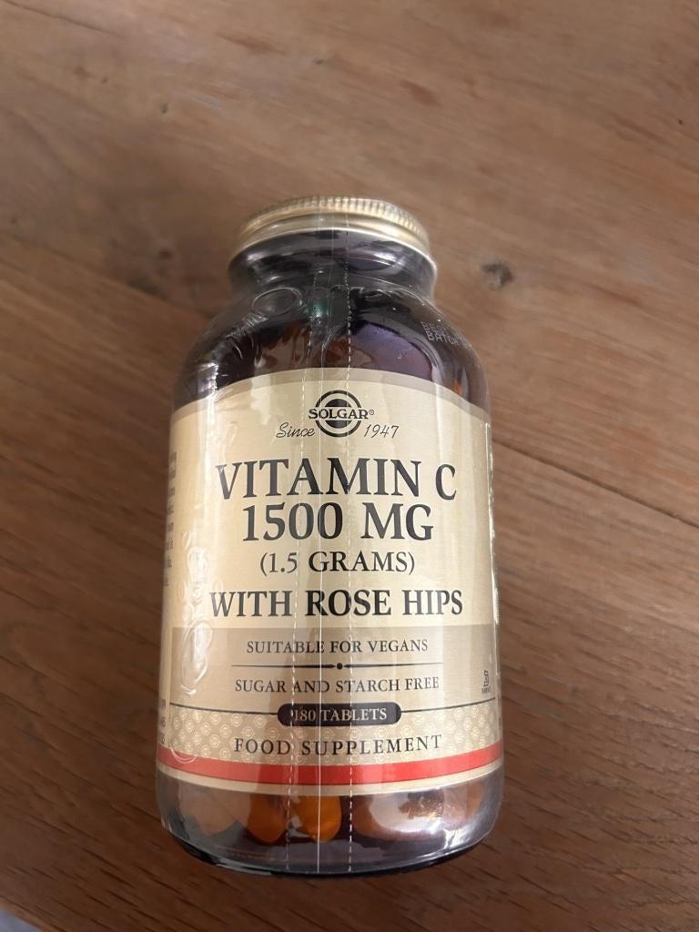 ONGEOPEND: Solgar Vitamine C + rozenbottel 1500mg, 180 tabl., Ophalen, Nieuw, Overige typen