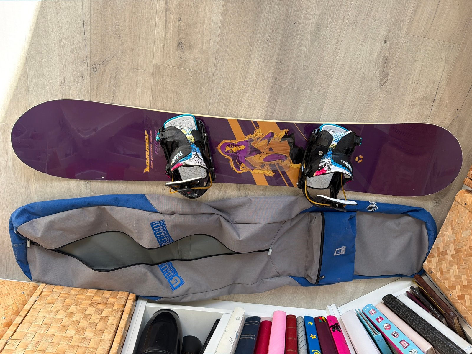 Snowboard met bindingen en tas - Klaar voor de piste!, Ophalen of Verzenden, Gebruikt, Board