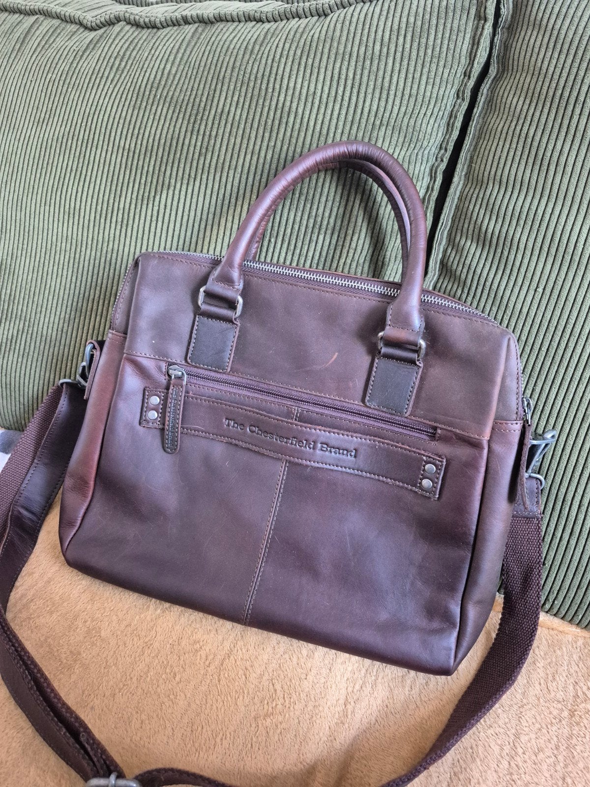 Leren laptoptas, Computers en Software, Ophalen of Verzenden, 15 inch, Aktetas