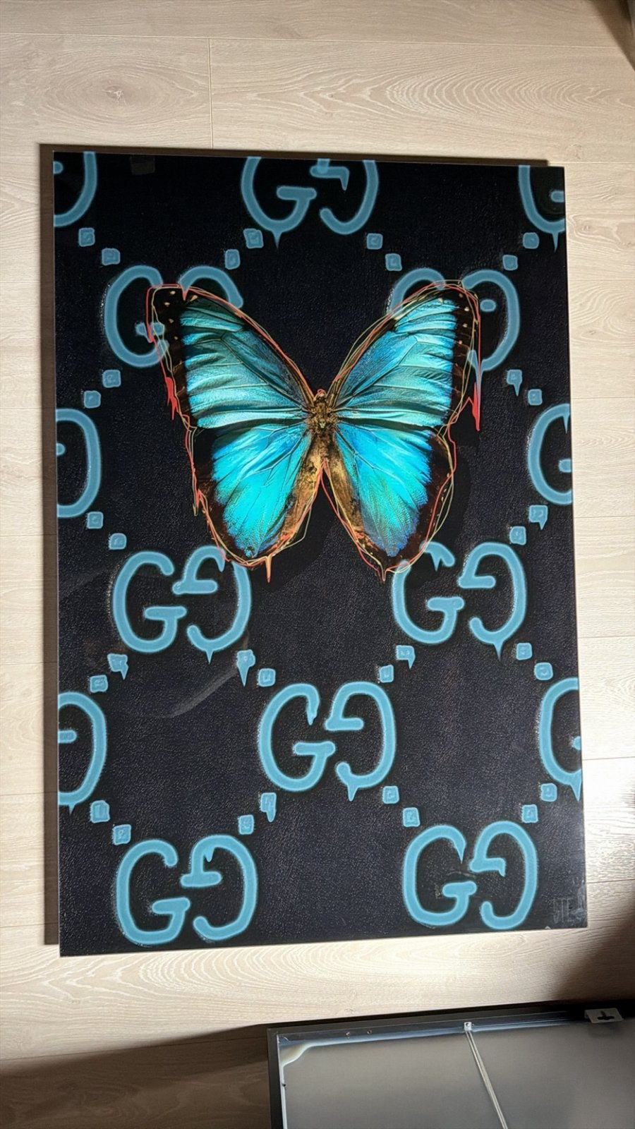 Plexiglas Schilderij Gucci Vlinder 120x80 cm met ophangsyste, Antiek en Kunst, Kunst | Schilderijen | Modern, Ophalen