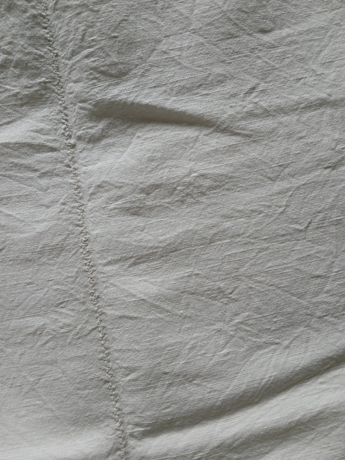 vintage Wit/crème linnen tafelkleed, Antiek en Kunst, Antiek | Kleden en Textiel, Ophalen of Verzenden