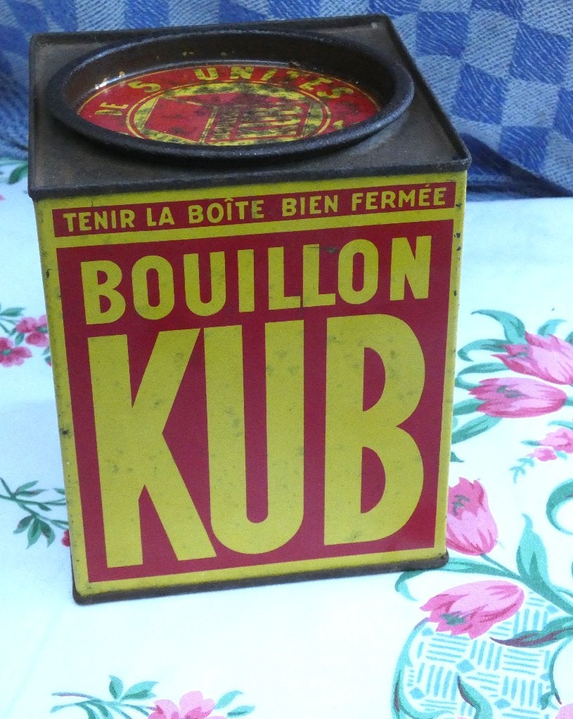 KUB blik/ oud voorraadblik bouillon/ frans blik, Ophalen of Verzenden, Gebruikt, Overige, Overige merken