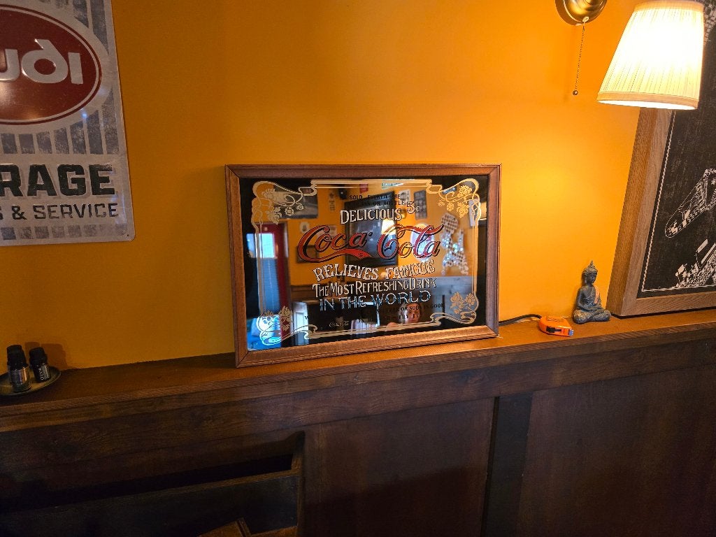Coca Cola Spiegel Kroegitem, Antiek en Kunst, Ophalen, Rechthoekig, 50 tot 100 cm, Minder dan 100 cm