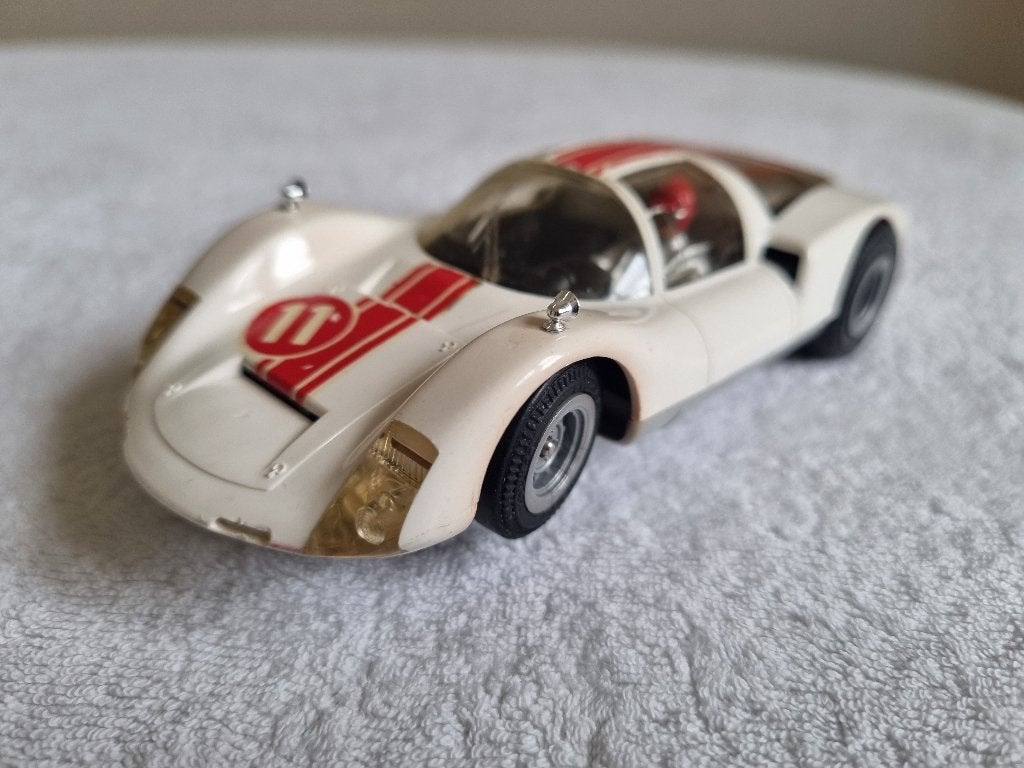 Fleischmann 3221 Porsche C6 wit met meesturende voorwielen., Verzenden, Zo goed als nieuw, Elektrisch, Fleischmann