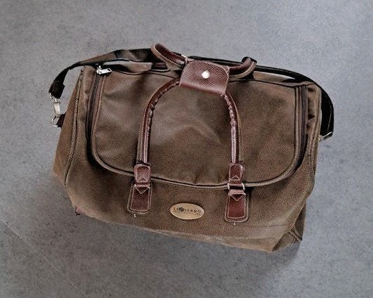 Vintage bruine reistas/weekendtas van Lion & Roe, 40 tot 60 cm, Gebruikt, 20 tot 30 cm, Bruin