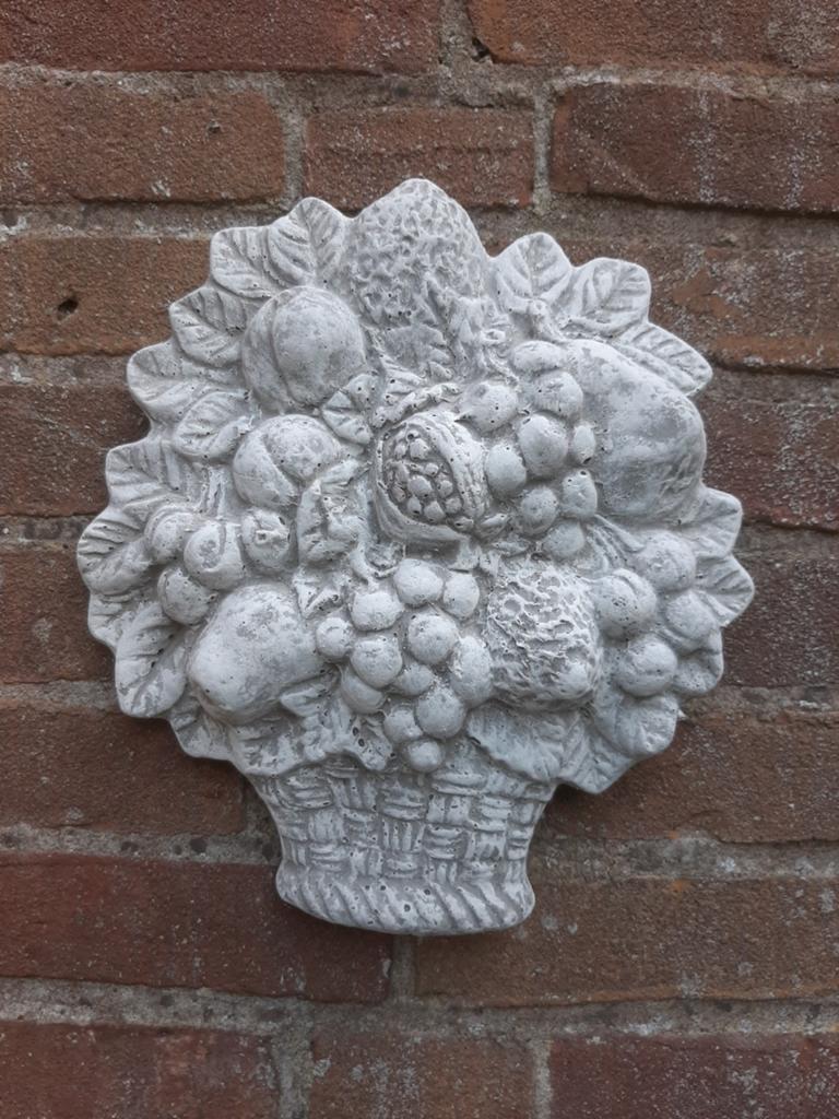 Fruit wanddecoratie betonnen beeld tuinbeeld beton, Ophalen of Verzenden