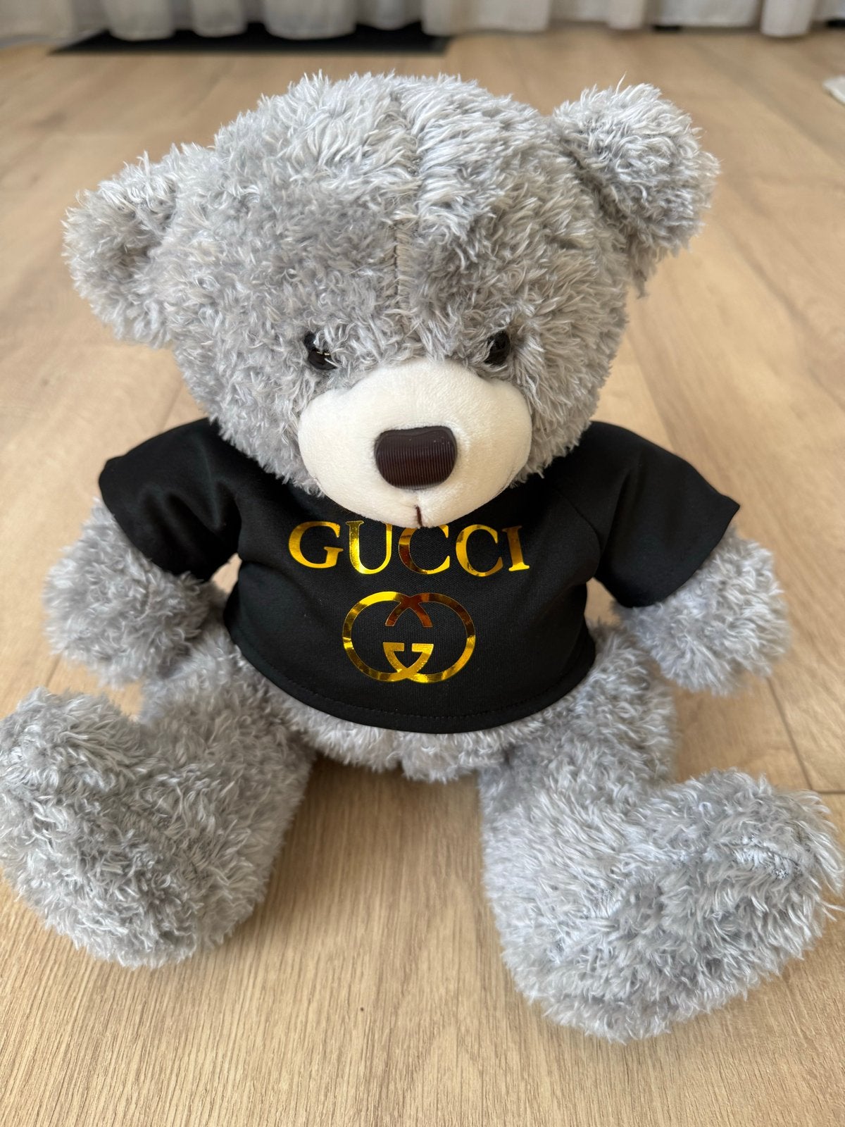 teddybeer met Gucci shirt, Overige merken, Overige karakters, Beer, Grijs