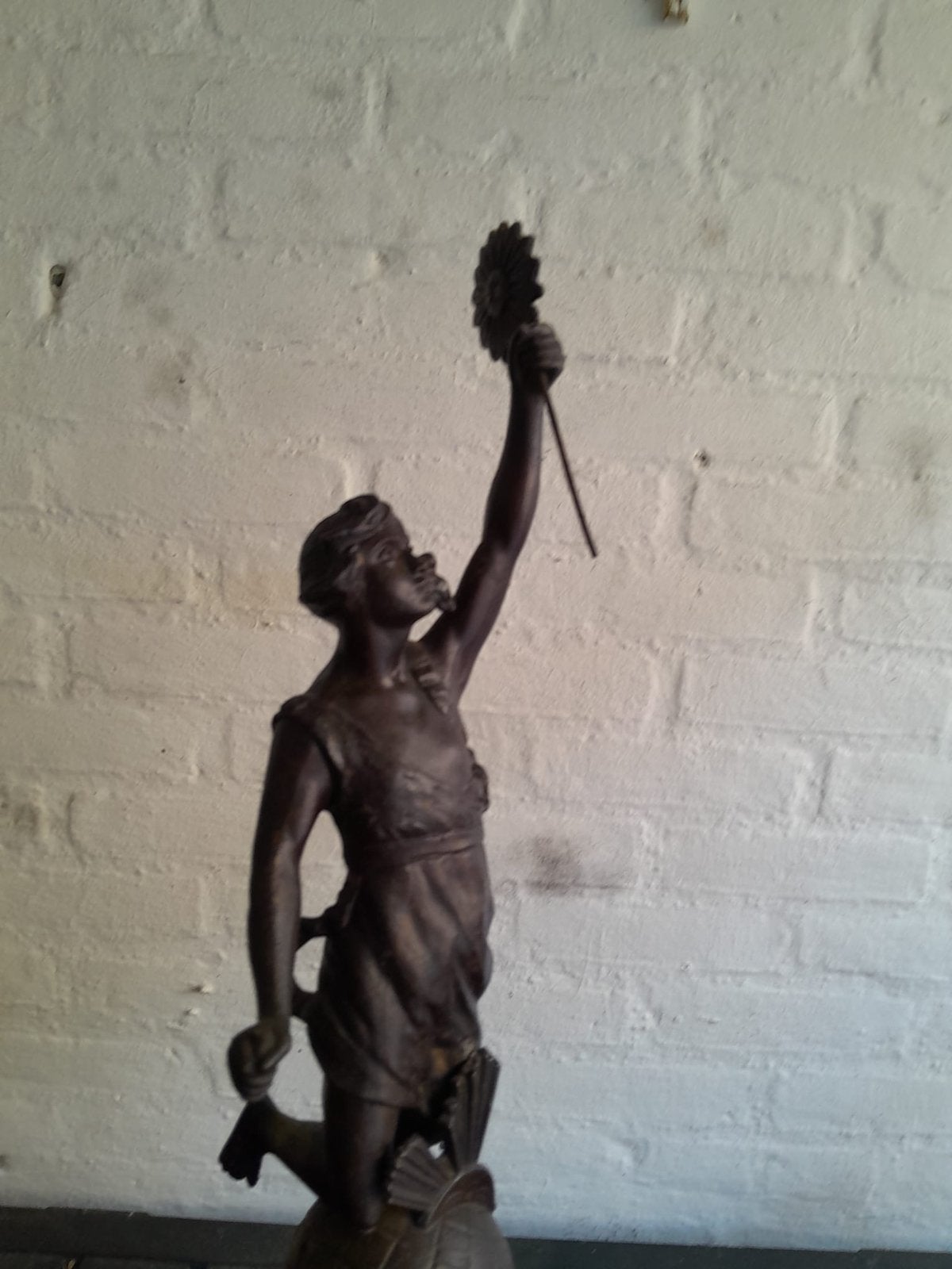 Kunst Antieke Gietijzeren beelden en lampen teab, Ophalen