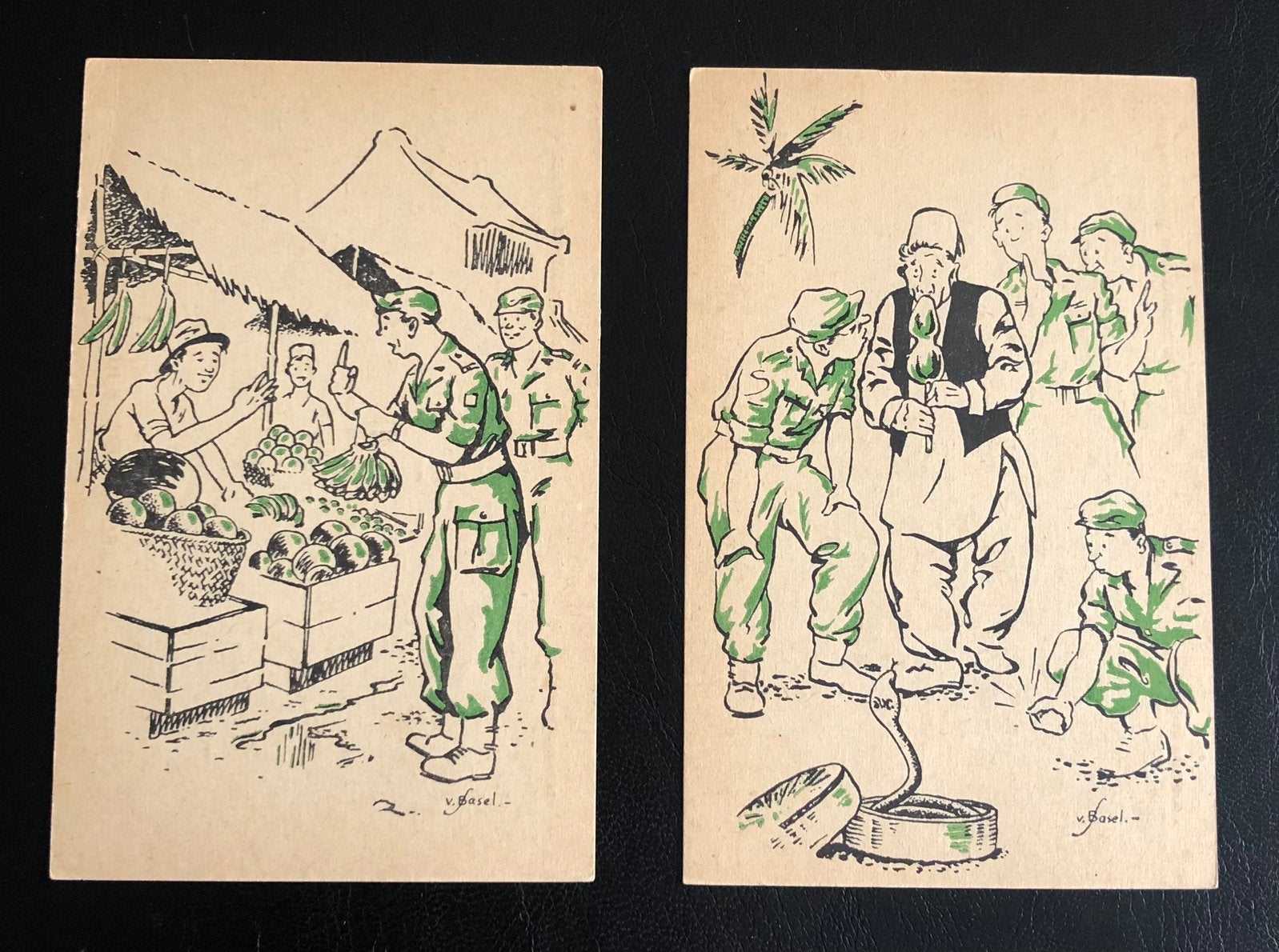 2x ansichtkaart KNIL Indië (NIMEF Bandoeng) Indonesie, Verzamelen, Militaria | Algemeen, Ophalen of Verzenden, Landmacht, Nederland