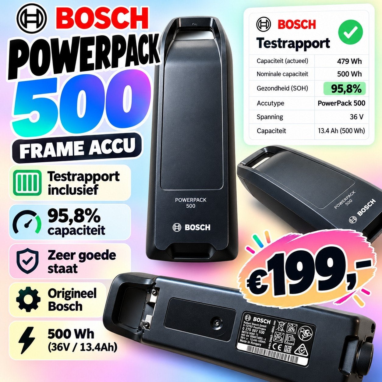 Bosch PowerPack 500 Frame Accu - Zeer goede staat, Zo goed als nieuw