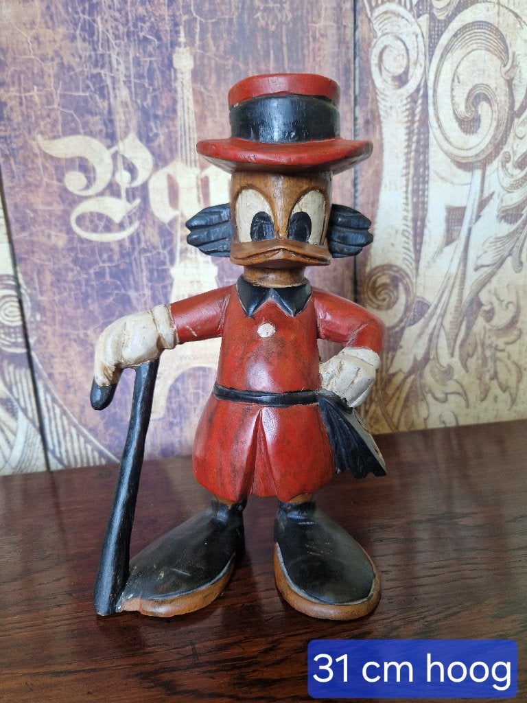 Vintage Dagobert Duck beeld, Ophalen of Verzenden, Donald Duck, Zo goed als nieuw, Beeldje of Figuurtje