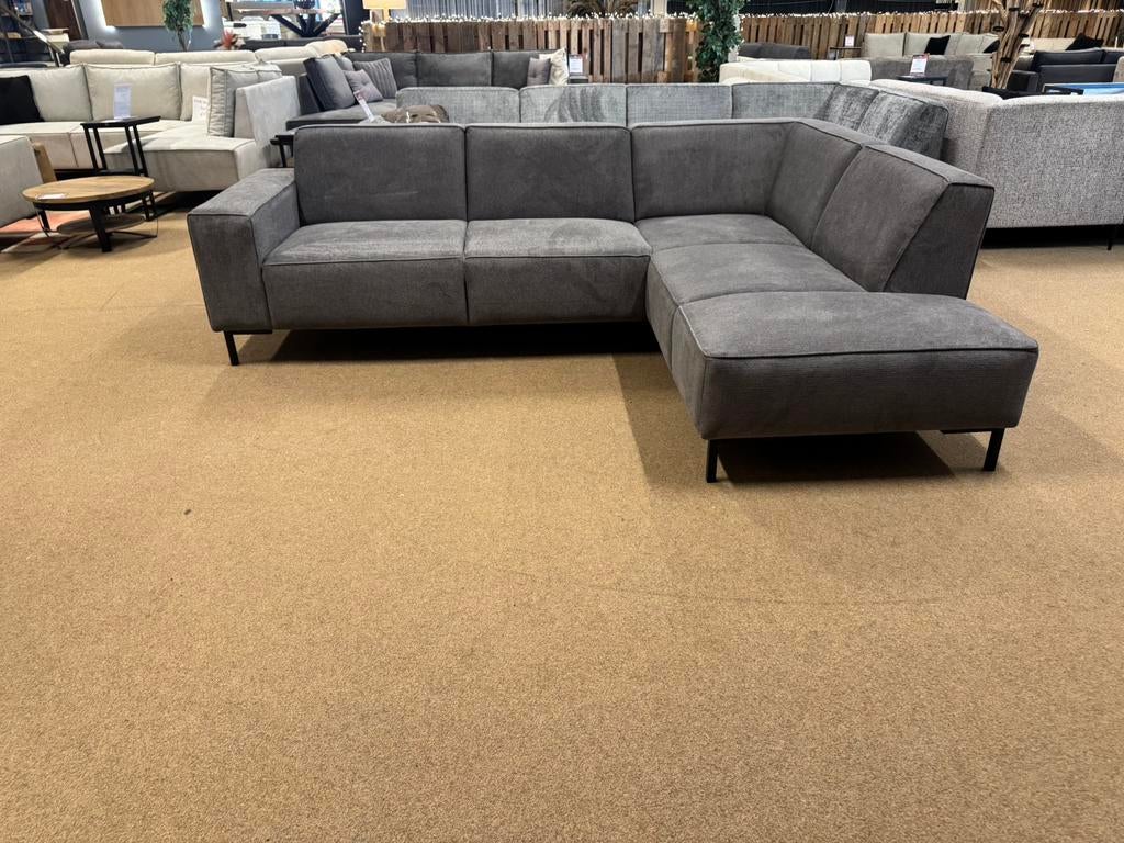 Hoekbank Odin L-260 X 195 Grijs stof Direct/LeverbaarE-6021, Huis en Inrichting, Banken | Bankstellen, Ophalen, 250 tot 300 cm