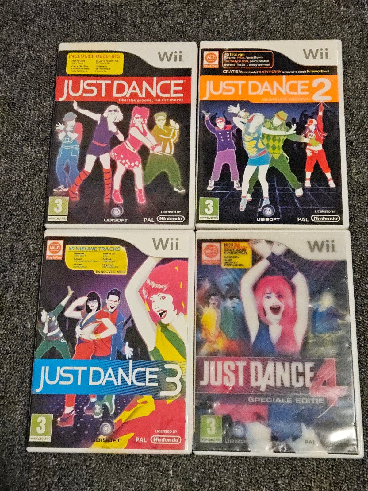 Just Dance 1, 2, 3 en 4 voor Nintendo Wii - Complete set!, Muziek, Gebruikt, Eén computer, Ophalen of Verzenden