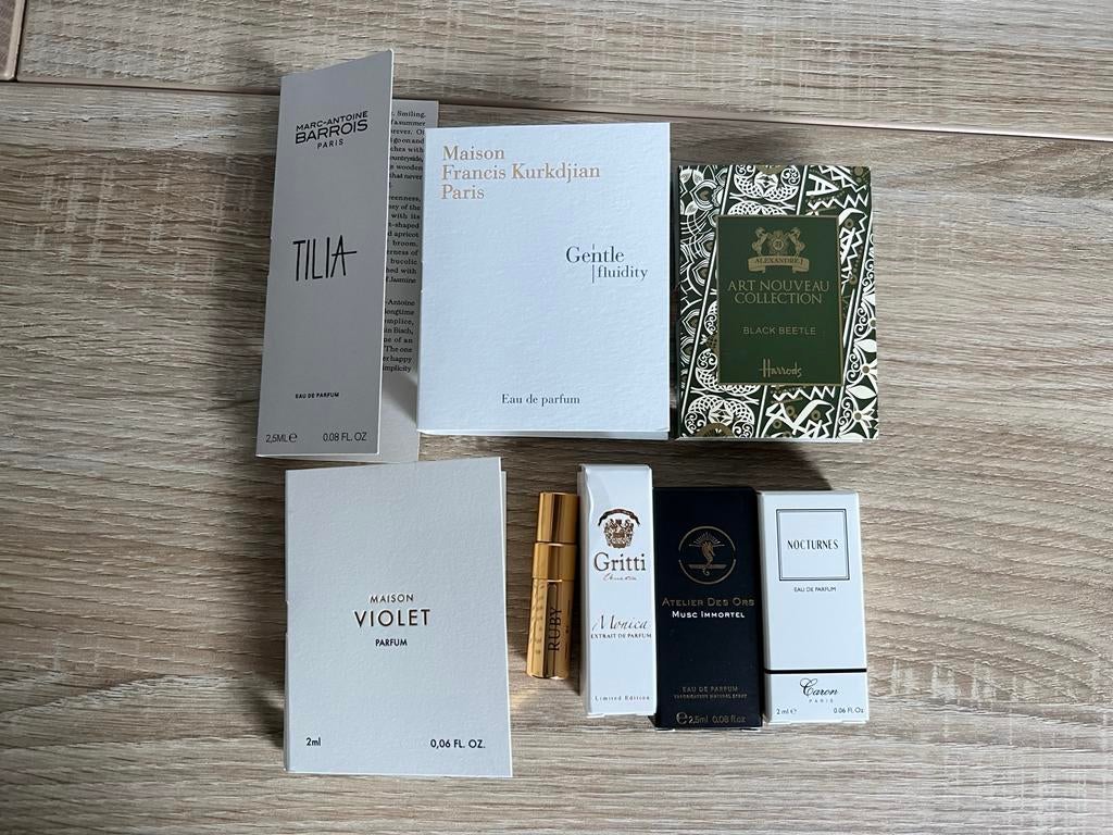 Niche parfum proefjes set - 8 stuks, Verzenden, Gebruikt