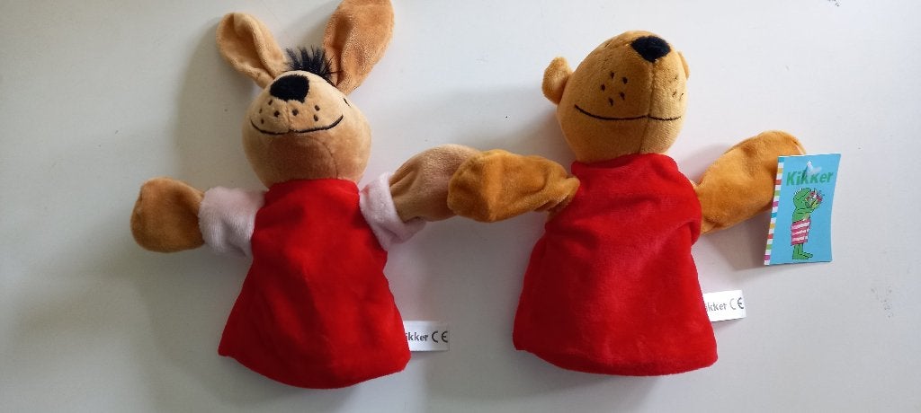 Poppenkast poppen haas en beer van kikker en zijn vriendjes, Kinderen en Baby's, Speelgoed | Knuffels en Pluche, Ophalen of Verzenden