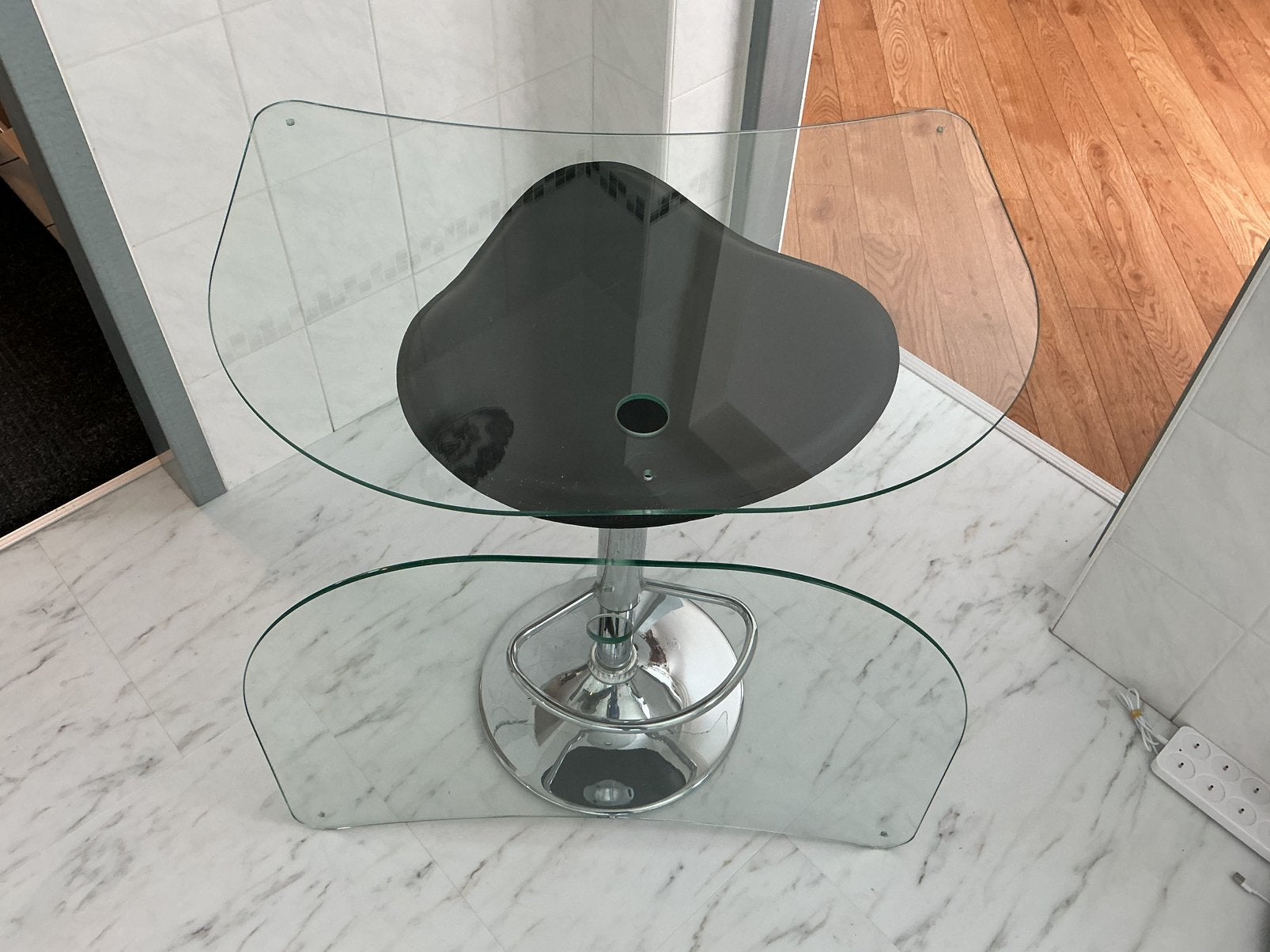 Twee glasplaten met ronding, Huis en Inrichting, Ophalen, Gebruikt, Overige typen, Glas