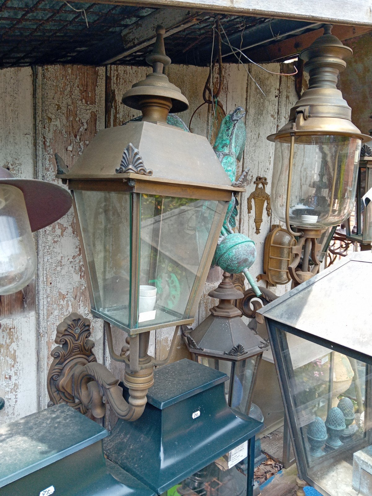 Bronzen buitenlamp Antiek model Groot klein "De Evenaar", Ophalen