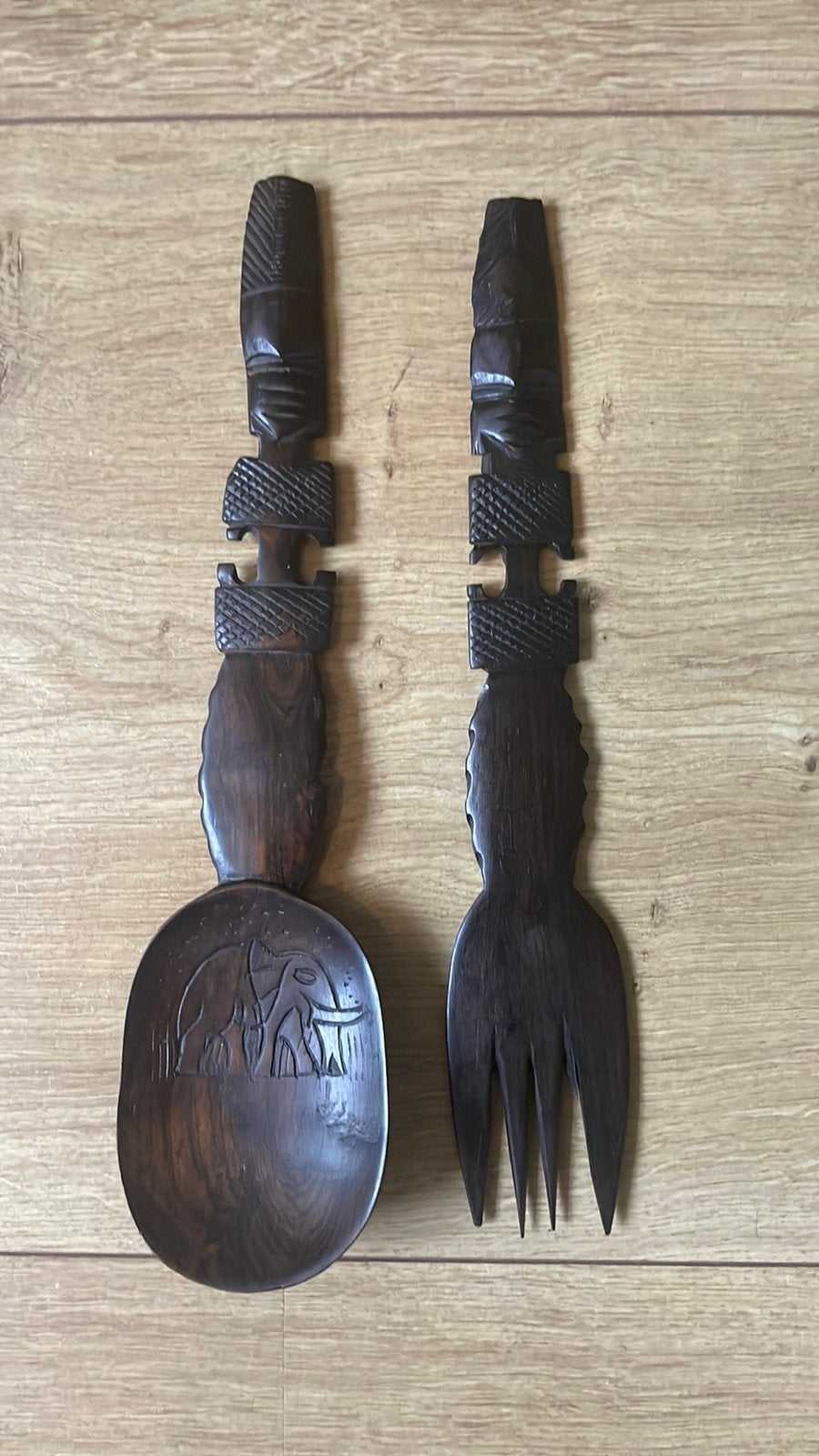 Prachtig bewerkt houten slabestek Afrika olifant, Ophalen of Verzenden, Hout