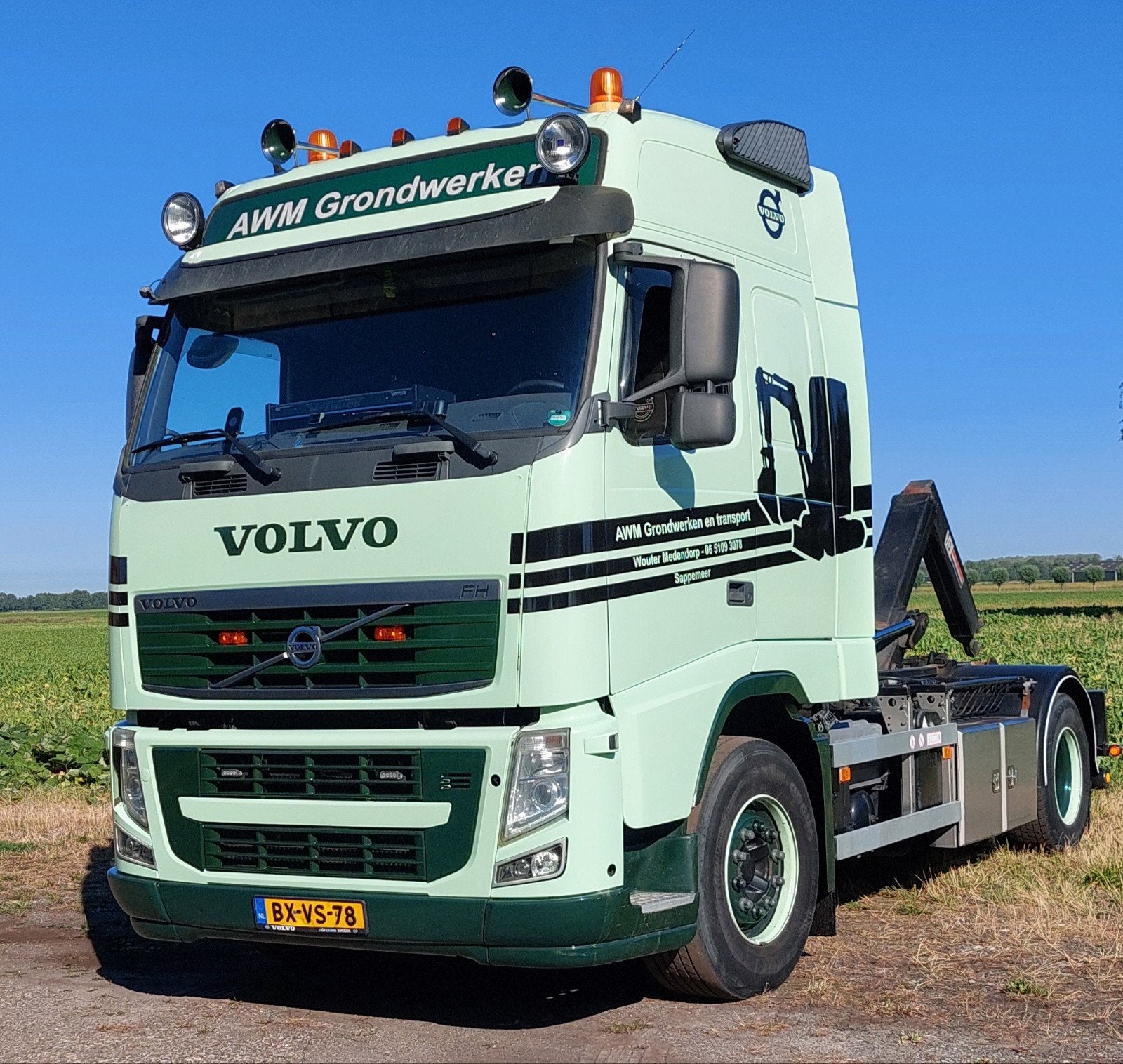 volvo fh 460 met haakarm en vier containers, Automaat, Euro 5, Achterwielaandrijving, 460 pk