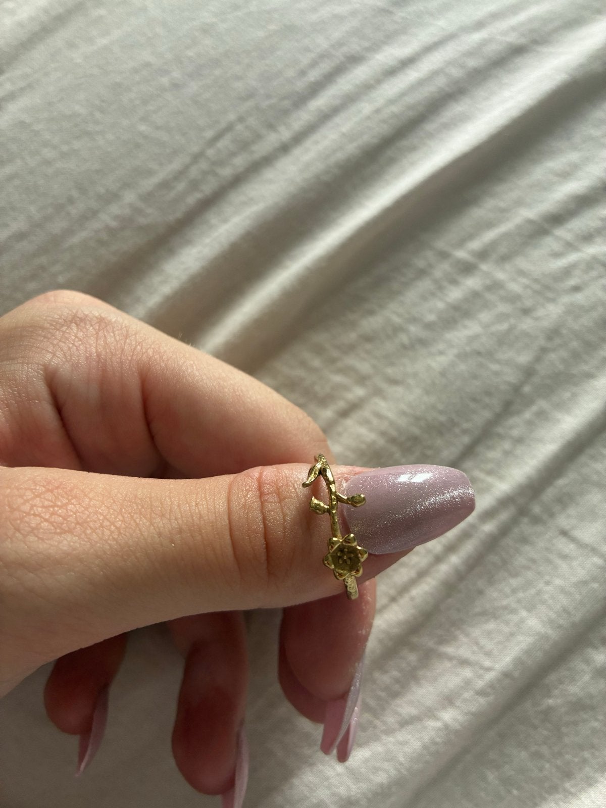 Gouden ring met bloemmotief, Ophalen, Dame, Goud, Kleiner dan 17