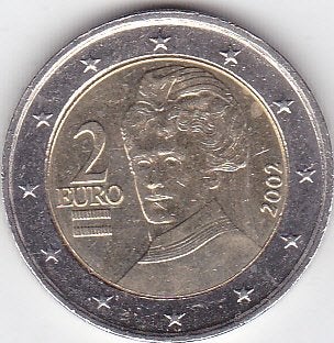 2 euro 2002 Oostenrijk, Postzegels en Munten, Munten | Europa | Euromunten, Ophalen of Verzenden, Oostenrijk, 2 euro, Losse munt