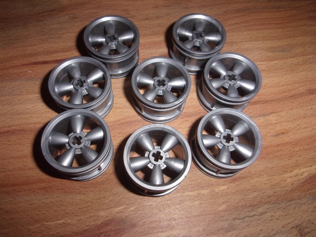 8 FlatSilver wielen met spaken 30,4 mmD x 20 mm (42716), Ophalen of Verzenden, Gebruikt, Losse stenen, Lego